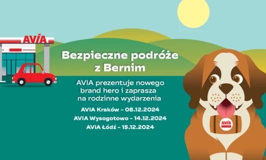 Bezpieczne podróże z Bernim – AVIA prezentuje nowego brand hero 